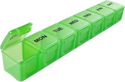 Sukuos Extra Large 7 Day Pill Organizer Lihtne avada, iganädalane Pill Box Daily Medicine Case Clear Lid, Silkscreen Printed Vitamin Holder Fish Oils või Supplements (roheline)