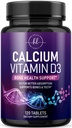 Kaltsiumilisand 1200 mg - D3-vitamiiniga parimaks imendumiseks - toetab immuunsüsteemi tervist, luud ja hambad - looduslik kaltsiumkarbonaat + 1600 IU D3-st - pudelis USA-s naistele ja meestele - 120 tabletti