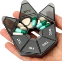 Pill Organizer , Pill Box , Small Pill Case , Medicine Pill Organizer 1 kord päevas , Nädal Pill Organizer , Pill Container , Pill Holder , Daily Pill Organizer Travel Pill Organizer 7 päeva (must )
