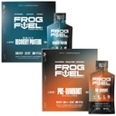 Frog Fuel Power Regulaarne Protein & Ultra Pre Workout Shot Bundle, 1500mg Beeta-alaniin, 15g Valk Nano-Hydrolyzed Grass Fed Collagen, Pre & Post Treening, 1,2 oz Packets, 48 Pack