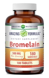Amazing Formulas Bromelain 500 Mg | Tablets Supplement | Non-GMO | Gluten-Free | Made in USA (1 Pack | 180 Count)