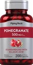 Piping Rock granaatõuna ekstrakt | 500mg | 200 kapslit | Ellagic Acid | Non-GMO, Gluteenivaba täiendus