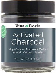 Viva Doria Aktiivsöepulber, Hardwood Derived, Toiduklass, 1,2 Oz Klaaspurk