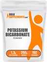 BulkSupplements.com Kaaliumvesinikkarbonaatpulber - kaaliumvesinikkarbonaat toiduklass, mineraalne lisand - 1,3 g serveerimise kohta, 250 g (8,8 oz) (pakk 1)