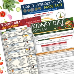 NONLAE Set 3 Kidney Friendly Food List Chart - Kidney Disease Food Chart for Renal Diet, CKD, Dialysis, Stones & Hyperoxaluria, Foods to Eat & Avoid, Low Sodium Potassium Phosphorus Oxalate Guide, Easy Kidney Diet for Beginners