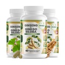 GreeNatr Ginko Biloba & Panax ženšenni lisand - punane ženšenni aju lisand mälule ja fookusele - Ginkgo Biloba lisandid hea nägemise, immuunsüsteemi ja parema verevoolu jaoks - 3 pudelit