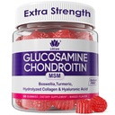 Glükoosamiin Kondroitiin Gummies, Suhkruvaba Glükoosamiin Kondroitiin MSM täiendus, ekstra tugevus Boswellia kurkum, hüdrolüüsitud kollageen ja hüaluroonhape, luu tervis meestele ja naistele, 60 Ct