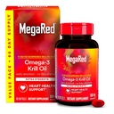 MegaRed Antarktika krillõli 500mg Omega 3 rasvhapete lisand, ekstra tugevus EPA & DHA krillõli softgelid (90cnt Box), Astaksantiin, südame tervise täiendus ilma kalaõli järelmaitseta
