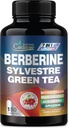 Cadane Berberine Extract - Berberine Supplement koos Gymnema Sylvestre, roheline tee & More - 150 kapslit immuunsüsteemi, Seedetrakti Tervis Toetus