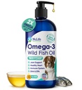 Vedel kalaõli Omega 3, 6 ja 9 rasvhapetega koertele, Islandilt püütud looduslikud, naha- ja karvalisandid, sügelev nahk, allergiad, aju ja südame tervis, rikas EPA + DHA - 12 oz