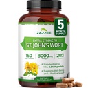 Zazzee ekstra tugevus naistepuna 20: 1 ekstrakt, 8000 mg tugevus, 0, 3% hüperitsiin, 150 vegankapslit, 5 kuu pakkumine, kontsentreeritud, standardiseeritud 20X ekstrakt, 100% taimetoitlane, mitte-GMO, kõik-looduslik