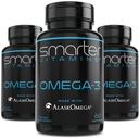 (3 Pack) Smarter Omega 3 Fish Oil, Berry Maitse, Burpless, Maitsetu, 2000mg, DHA EPA Triple Strength Brain, Valmistatud AlaskOmega®