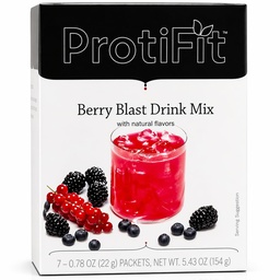 ProtiFit - kõrge valgusisaldusega puuviljamaitseline pulberjoogisegu, 15 g valku, madala kalorsusega, suhkruvaba, ideaalse valguga ühilduv, 7 serveerimist kasti kohta (Berry Blast)