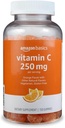 Amazonase põhitõed C-vitamiin 250 mg kummid, oranž, 150 loendurit (2 serveerimise kohta), immuunsus (varem Solimo)