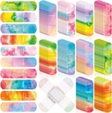 Lounsweer 120 Pcs Kids Bandages Bulk Tie Dye Pastel Colored Bandages for Kid Cute Waterproof Flexible Adhesive Tap Breathable Care for Child Baby Toddler Cut Scrapes Wounds Burn, 10 Style(Tie Dye)