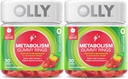 OLLY Metabolism Kummirõngad, Õunasiidri äädikas, B12-vitamiin, kroom, energia ja seeditav tervis, närimislisand, õunamaitse, kaksikpakend - 60 loend