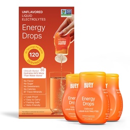 Buoy Energy Electrolyte Drops - Natural Energy Boost with 87 Trace Minerals for Fatigue, Stamina & Daily Productivity - Unflavored Electrolytes - Sugar Free - No Sweeteners - 120 Servings