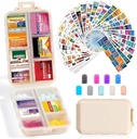 14 Grids Travel Pill Korraldaja Karp 415-Pcs Ravimi nimetus Sildid - Tasku Daily Pharmacy Case Container Kit - Travel Medic Holder Fish Oil Vitamin Supplement Storage - Khaki