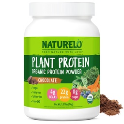 NATURELO Taimevalgu pulber, šokolaad, 22 g valk - mitte-GMO, vegan, gluteeni, piima või soja - ei ole kunstlikke maitseid, sünteetilist värvi, säilitusaineid või lisaaineid - 20 serveerimist