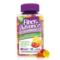 Fiber Advance Gummies | 100% taimepõhine kiudainelisand seedetrakti tervisele | Siguri juurinuliin Prebiootikumid täiskasvanutele | Gluteenivaba, taimetoitlane & mitte-GMO, 90 loend
