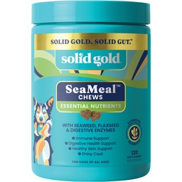 Tahked kuldsed kassid ja koerad Multivitamiini närimiskoogid - Kelp, Omega 3 ja vitamiinid hambaravile, seedetraktile, immuunsüsteemile, nahale ja karvadele - Multivitamiin koertele ja kassidele - Sea Kelp põhinev pehme närimine igas vanuses - 120ct