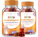 NutraChamps 120 Kummi vitamiinid lastele (pakk 2), Suhkruvabad lapsed Vitamiinid Gummy Multivitamiin, Vegan & Non-GMO, Maasikas, Passionfruit, Virsik & Cherry