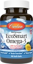Carlson - EcoSmart Omega-3, jätkusuutlik allikas, edendab südant, aju, visiooni ja liigeste tervist, sidrun, 90 pehmet geeli