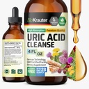 BIO KRAUTER Uric Acid Support Tinktuura - Natural neeru Supplement w/Tart Cherry, Milk Thistle, Kurkum taimse vedeliku ekstraktid - Vegan Drops 4 Fl.Oz.