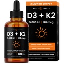 NutraChamps Vitamiin D3 K2 tilgad, vedel Vitamiin D3 5000 RÜ ja K2 D3 MK7-ga, D-vitamiini tilgad lastele, luud, süda ja immuuntervis, vedel D-vitamiin MCT õlis paremaks imendumiseks