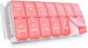 TookMag Weekly Medicine Pill Korraldaja 2 korda päevas, Lihtne Täitke AM PM Pill Box, suure mahutavusega Kiire Täitmine 7 päeva Pillid / Vitamiin / Kalaõli / Toidulisandid (Patent Registreeritud)