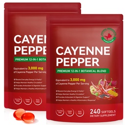 FANSHI Cayenne Pepper Softgels Supplement, 2 PCS, 240 Capsules
