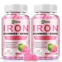 Iron Gummies for Women Men Iron Supplement 65mg & Vitamin C 250mg