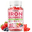 Iron Gummies for Women, Men & Kids - Vegan Sugar-Free Supplement with Vitamin C, A, B-Complex & Folate for Energy, Blood & Immune Support, 60 Gummies