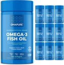 OMAPURE Wild Caught Omega-3 toidulisandid kõrge EPA & DHA (10 pudelit, 120 softgels) - Habematu valem toetab südame ja liigeste tervist, soodustab aju funktsiooni
