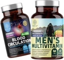 Number üks Toitumine N1N Premium Meeste igapäevane multivitamiin [vitamiinid A C E D, magneesium, tsink] ja vereringluse täiendus [8 võimsat maitsetaimed ja vitamiinid], 2 pakendikomplekt