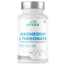 Zespo Magnesium L Threonate 2000mg Supplement, 120 Vegetarian Capsules
