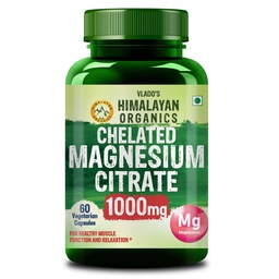 Vlado's Himalayan Organics Magnesium Citrate 1000mg I magnesium supplement Muscle Relaxation & Good Sleep Magnesium for men & Women- 60 Veg Capsules