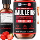 HERBIFY Mullein tilgad - Lung Cleanse - Leaf Extract - Powerful Mullein immuunsuse toetamiseks, detox & hingamise toetamiseks - Made in USA - 4 Oz Maasikamaitse