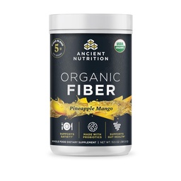 Ancient Nutrition Organic Fiber Powder, Ananass Mango, Lahustuv kiud Acacia & Konjac Juur, Toetab Seedetrakti Tervist, Vähendab Bloating, 13,5 oz