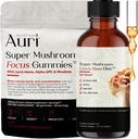 Auri Focus Gummies & Brain Boost Elixir Bundle - Super Seene Fookus Kummies & Lõvi Mane Vedel Eliksiir - Kognitiivne funktsioon ja vaimne selgus Lisa - 60 Gummies ja 60 ml Elixir