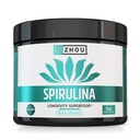 Zhou Spirulina pulber - sinine roheline Spirulina Superfood naistele ja meestele Veganvalgu, klorofülli ja fükotsüaniiniga sujuva energia ja pikaealisuse jaoks, joogisegu smuutidele - 6 oz Jar (48 serveerimist)