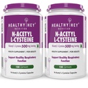 HealthyHey Nutrition N-Acetyl L-Cysteine (NAC) - Non-GMO - Gluten Free - 500mg - 120 Veg. Capsules - Pack of 2