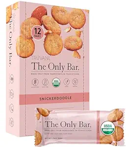 Truvani taimepõhised snack baarid | Snickerdoodle 12 Pack | 5 g valku | USDA orgaaniline ja vegan | Ainus baar | Piima-, soja- ja gluteenivaba | Individuaalselt pakitud