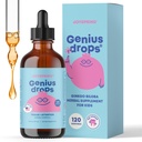 JoySpring Geenius tilgad - orgaaniline fookustilgad lastele | Kliiniliselt tõestatud fookuse täiendus aitab lastel koolis paremini toime tulla | Vedelad taimsed toidulisandid Ginkgo Biloba (4 fl oz) 120 Servings