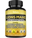 Lions Mane Supplement kapslid magneesiumiga koos Ashwagandha juurega, Ginkgo Biloba, Rhodiola Rosea ja Gotu Kola - 210 Vegan Kapslit - Aju tervise, positiivse meeleolu ja energiatootmise toetamine