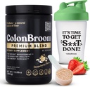 ColonBroom Premium Psyllium Husk Powder (Maasikas, 60 Servings) + Shaker Pudel Colon Broom Fiber joogipakend - Colon Cleanse puhumiseks Abi ja soolestiku Tervis - Fiber Powder Supplement