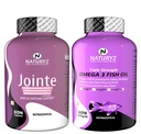 Naturyz Joint Support with Jointe Maximum Strength 1500mg Glucosamine 400mg Chondroitin 400mg MSM & Triple Strength Omega 3 Fish Oil 2500mg with Highest Omega 3-6-9 Per Serving (EPA 1200mg DHA 800mg)