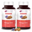 Bliss Welness Organic Omega 3 6 9 2000mg | Omega3 ALA 1000mg Omega 6 LA 274mg Omega 9 OA 400mg Essential Fatty Acid | Heart Cholesterol Brain Eye Immunity Health Supplement - 60 Softgel Capsules (Pack of 2)