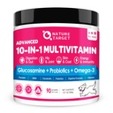 LOODUS: Vitamiinid pulber, probiootikumid ja seedeensüümid soolestiku tervise, glükosamiini ja kondroitiin & Omega 3 jaoks, täielik täiendus kodusele koeratoidule, liigestele ja nahale