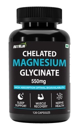 NutriJa Magnesium Glycinate 550mg | 121mg Elemental Magnesium | Chelated Magnesium Supplement for Sleep, Relaxation, Muscle & Nerve Support | 120 Vegetarian Capsules